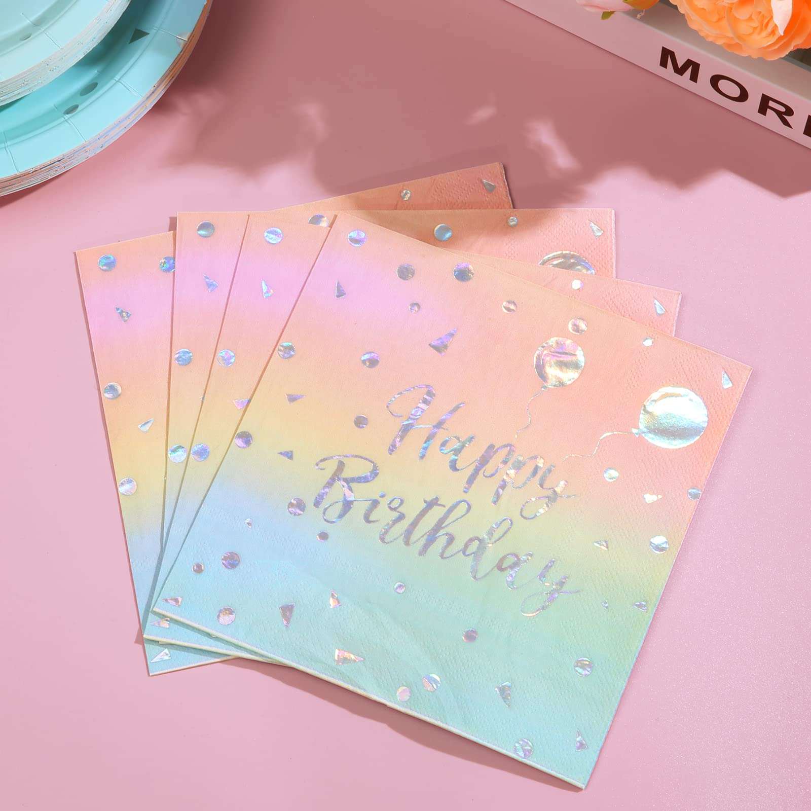 Eco-friendly rainbow birthday party set – BPA-free plates, cups, and straws for children