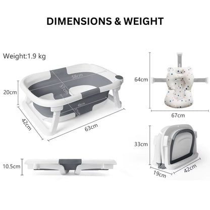 Collapsible Baby Bathtub With Thermometer | Foldable, Portable & Safe