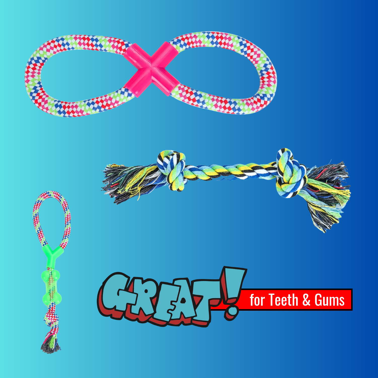 Non-Toxic Cotton Rope Dog Toys for Dental Health