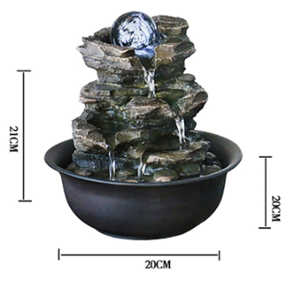 Compact resin tabletop fountain for office desk décor