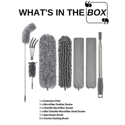 Microfiber Duster with Stainless Steel Handle -Telescopic Cleaning Kit