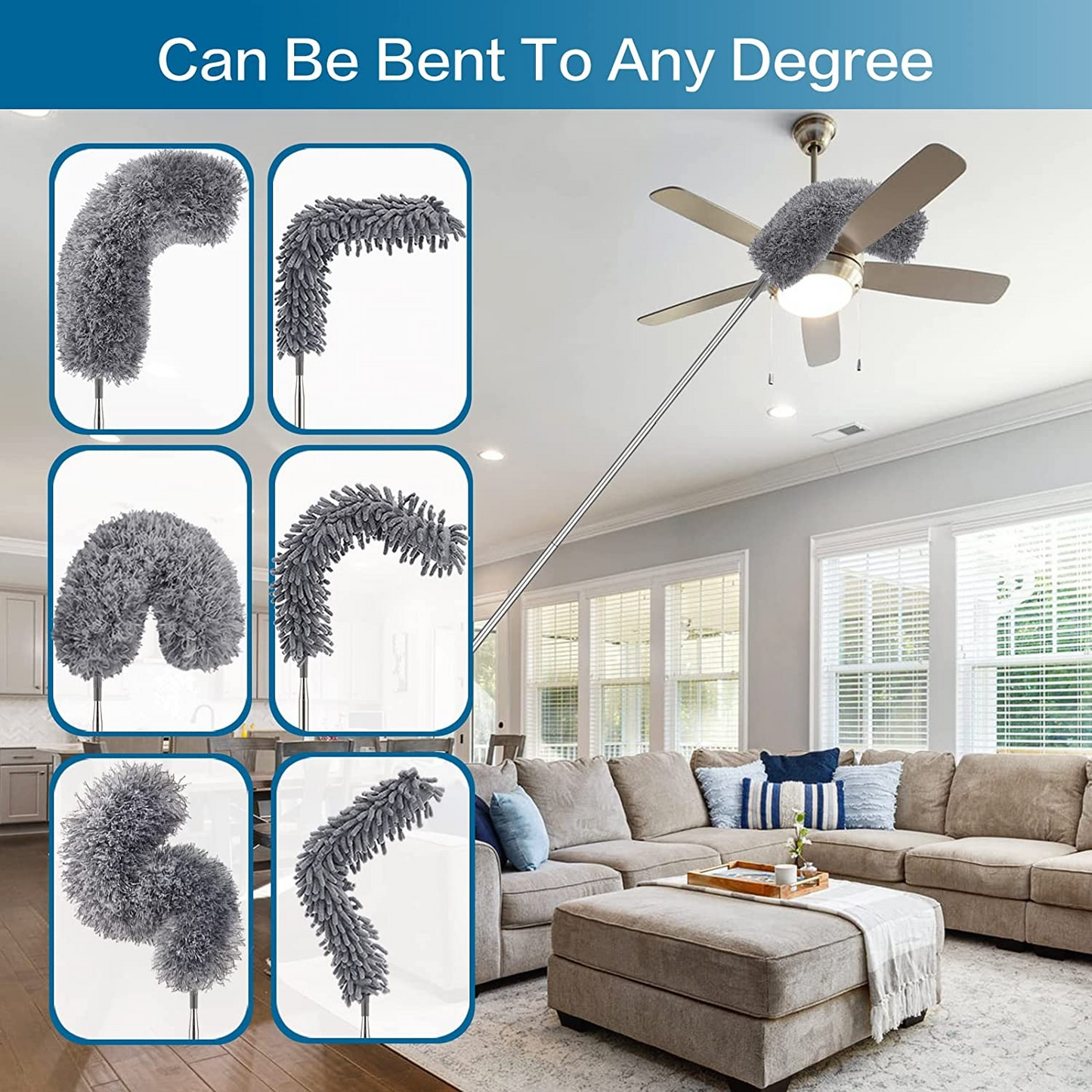 Microfiber Duster with Stainless Steel Handle -Telescopic Cleaning Kit