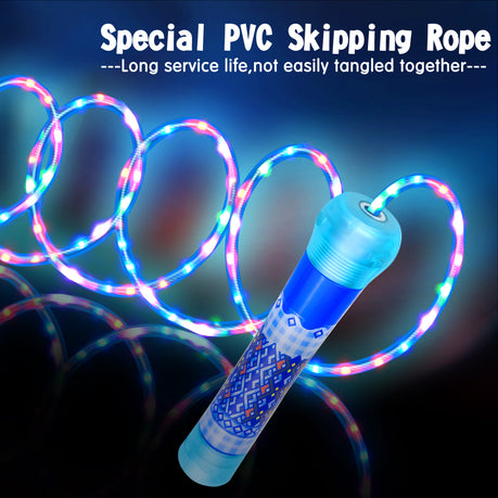 Glow-in-the-dark jump rope for children – multi-color LED lights