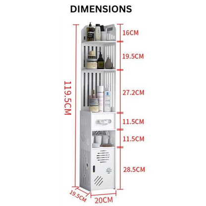 Multilayer Bathroom Storage Organizer Corner Cabinet With Tissue Box
