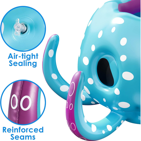 Durable PVC octopus pool toy for summer outdoor fun