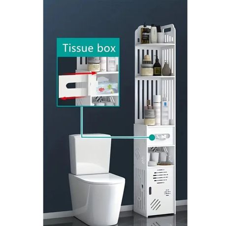 Multilayer Bathroom Storage Organizer Corner Cabinet With Tissue Box