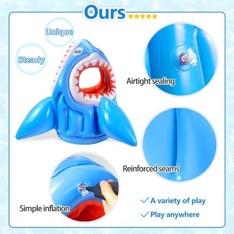Durable PVC shark pool toy for kids – summer water fun