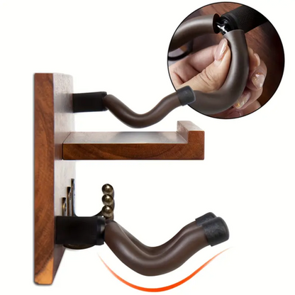 Double Guitar Holder Wall Mount Multifunctional Guitar Wall Hanger with Pick Holder