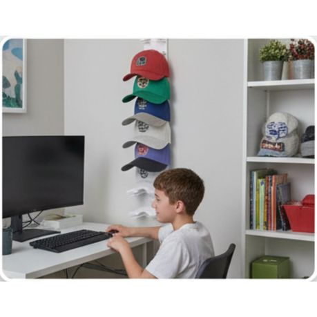 White Hat Organizer for Baseball Caps