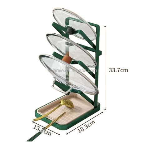 3-Tier Pot Lid Holder in SA. Heavy-duty iron kitchen organizer for pot lids