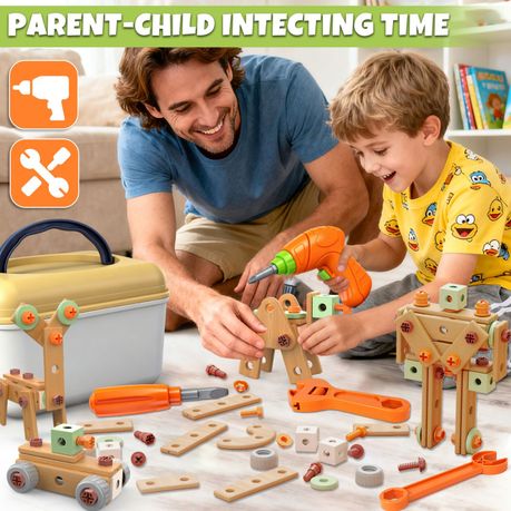 ABS construction blocks and connectors close-up