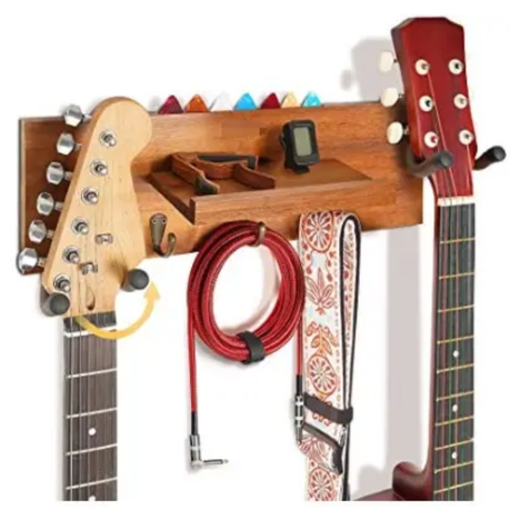 Scratch-Free Double Guitar Holder – Rubber-Coated Hooks