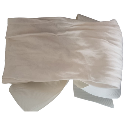 Baby Children Kid Bow Head Band - Set of 2 Bands With White & Orange Color